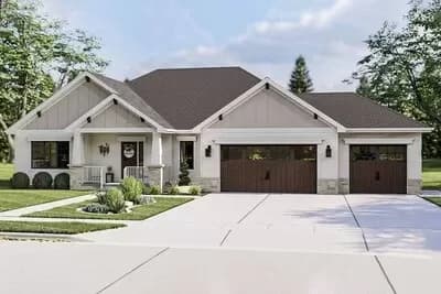 One-Story 3-Bed Craftsman Home Plan Just Under 2,000 Square Feet