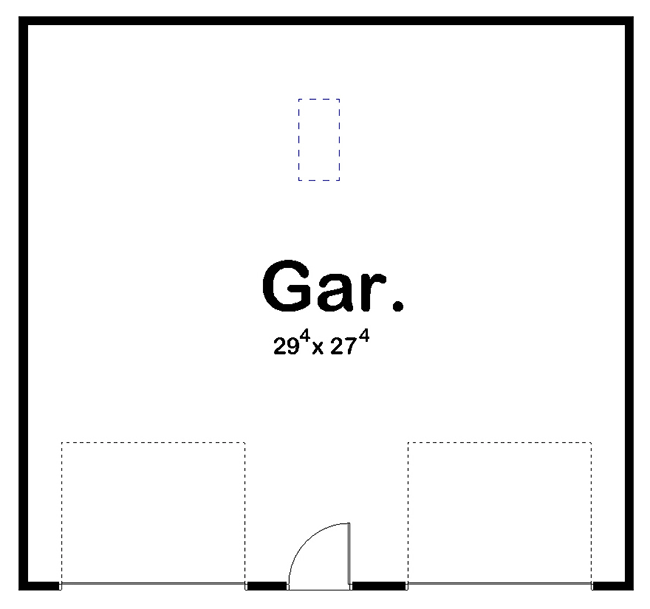 Plan 62351DJ: 2-Car Detached Garage Plan with Wood Log Siding - Floor Plan - Main Level