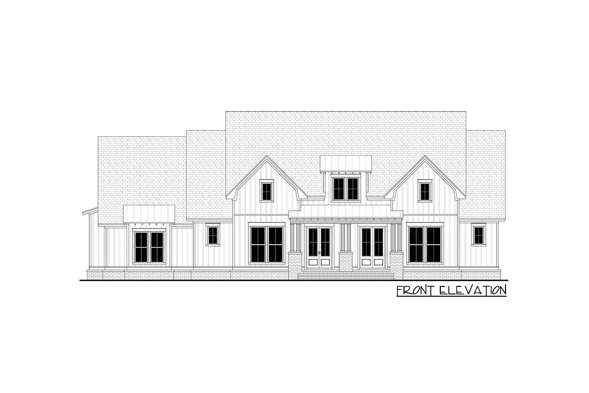 Plan 51858HZ: 3-Bed Modern Farmhouse Plan with Large Optionally Finished Bonus Room Upstairs - Image #6 - Cottage, Country, Farmhouse, Modern Farmhouse, New American, Southern, Traditional