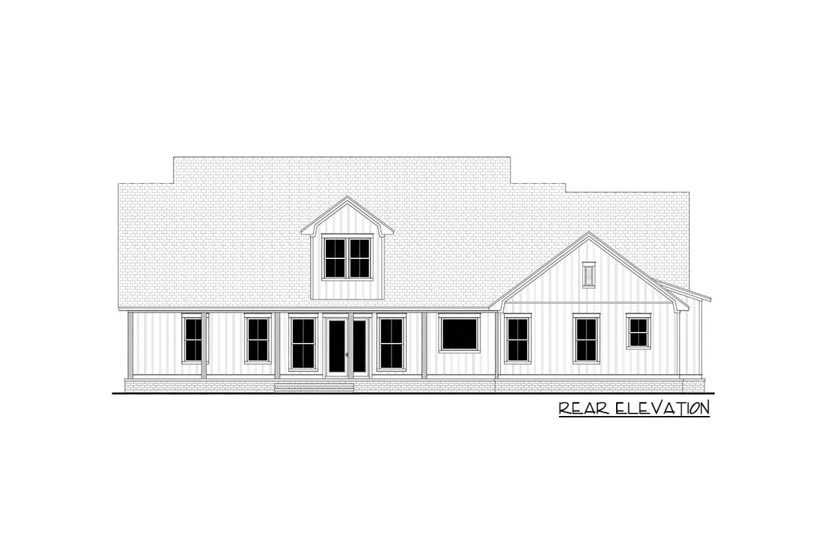 Plan 51858HZ: 3-Bed Modern Farmhouse Plan with Large Optionally Finished Bonus Room Upstairs - Image #8 - Cottage, Country, Farmhouse, Modern Farmhouse, New American, Southern, Traditional