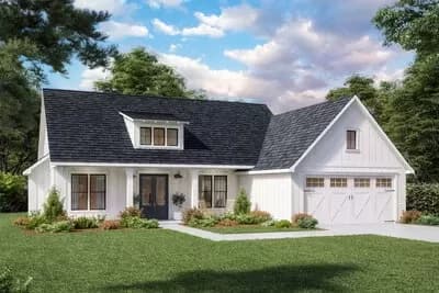 Modest 3-Bed Modern Farmhouse with a Split Bedroom Layout