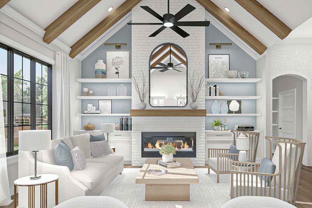 Plan 62352DJ: One-story Home Plan with Hidden Room in Optional Lower Level - Image #4 - Craftsman, Traditional