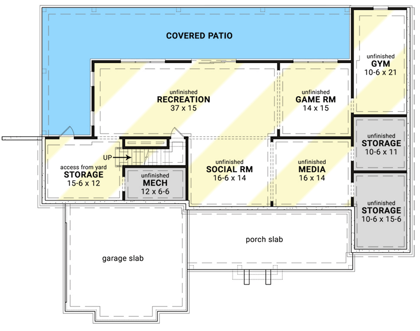 Plan 12320JL: One-Story Farmhouse Plan with Rear Wrap-Around Porch and Bonus Expansion - 2230 Sq Ft - Floor Plan - Optional Lower Level - Country, Farmhouse, Modern Farmhouse, New American, Traditional