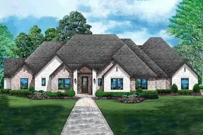 Traditional European House Plan with Game / Media Rooms