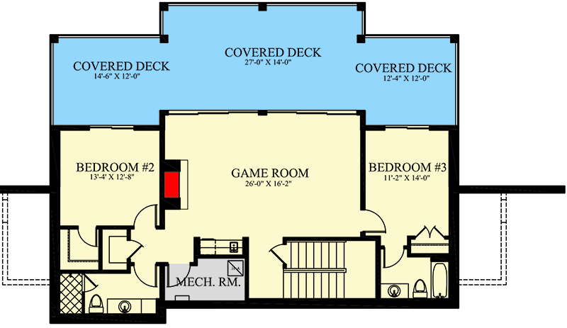 Plan 24130BG: Contemporary Mountain Home Plan with Incredible View To The Back - Floor Plan - Lower Level - Contemporary, Mid Century Modern, Modern, Mountain, Prairie