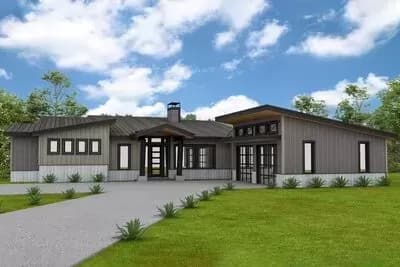 Contemporary Mountain Home Plan with Incredible View To The Back