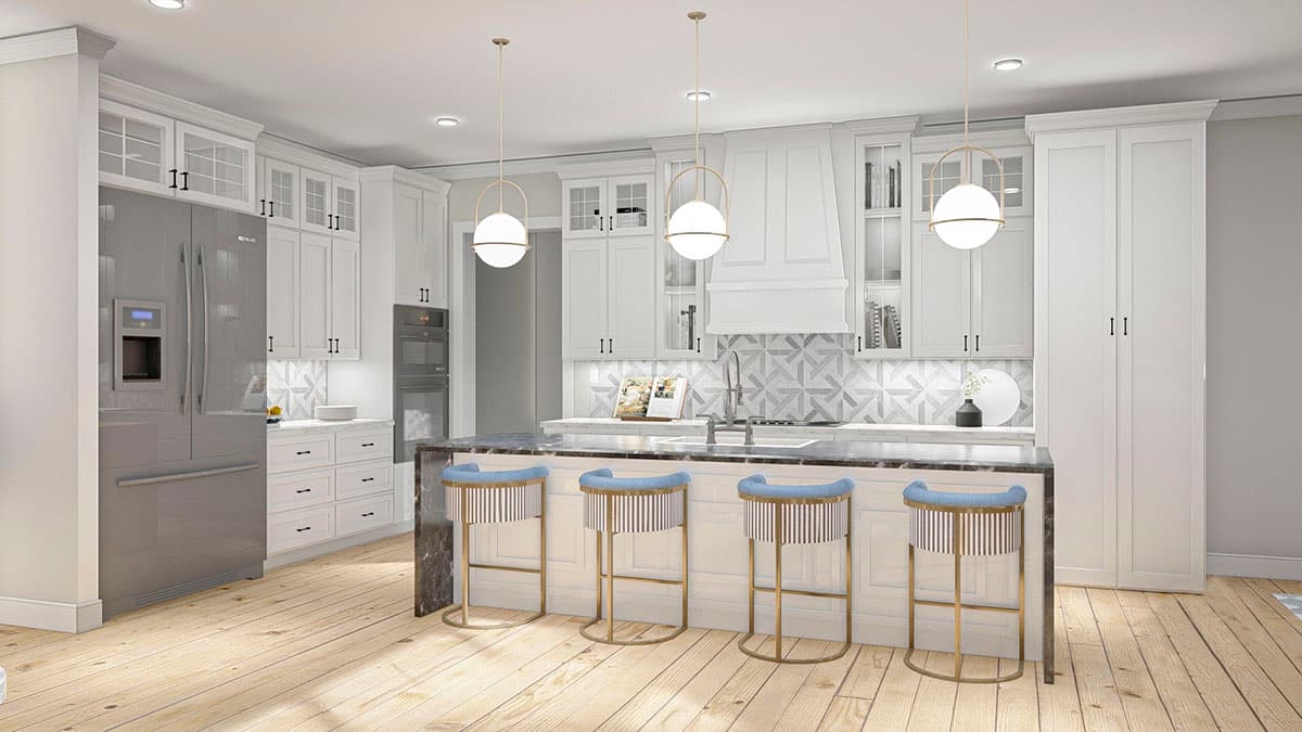 Plan 62357DJ: 4-Bed House Plan with Fireplaces in the Home Office and the 2-Story Great Room - Image #5 - New American, Traditional, Transitional