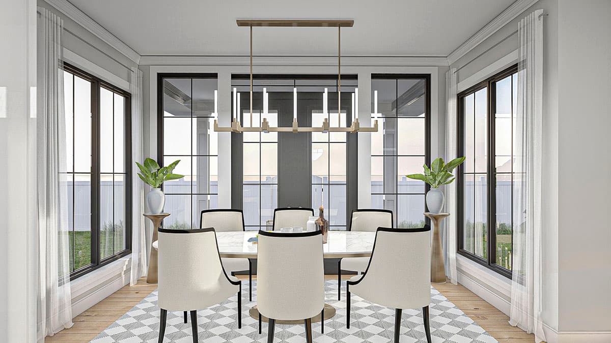 Plan 62357DJ: 4-Bed House Plan with Fireplaces in the Home Office and the 2-Story Great Room - Image #6 - New American, Traditional, Transitional