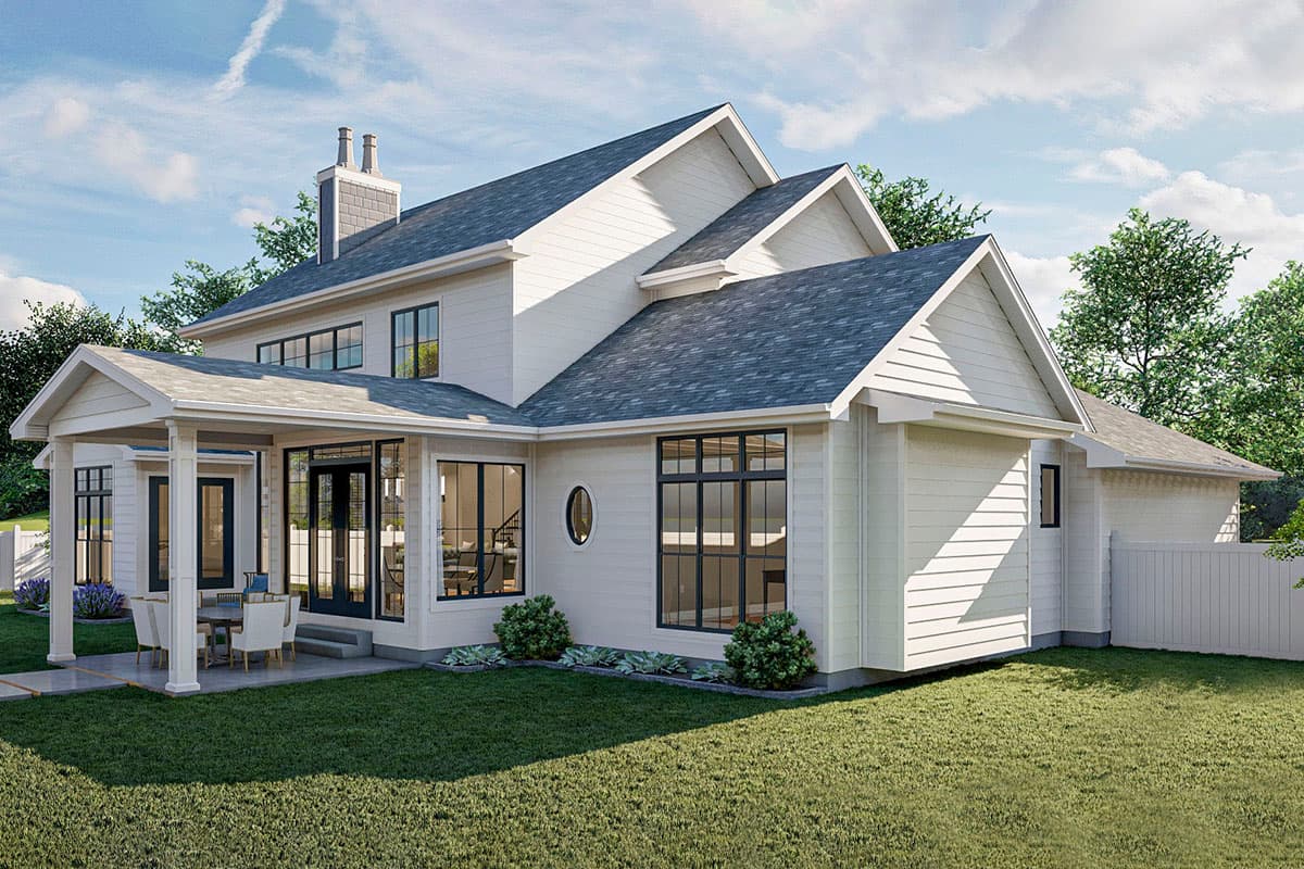 Plan 62357DJ: 4-Bed House Plan with Fireplaces in the Home Office and the 2-Story Great Room - Image #7 - New American, Traditional, Transitional