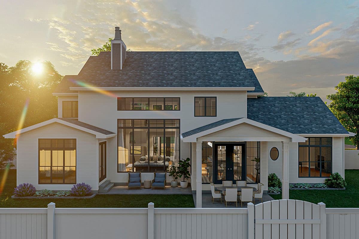 Plan 62357DJ: 4-Bed House Plan with Fireplaces in the Home Office and the 2-Story Great Room - Image #9 - New American, Traditional, Transitional