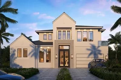 Contemporary Florida Home Plan with Main-floor Master Suite