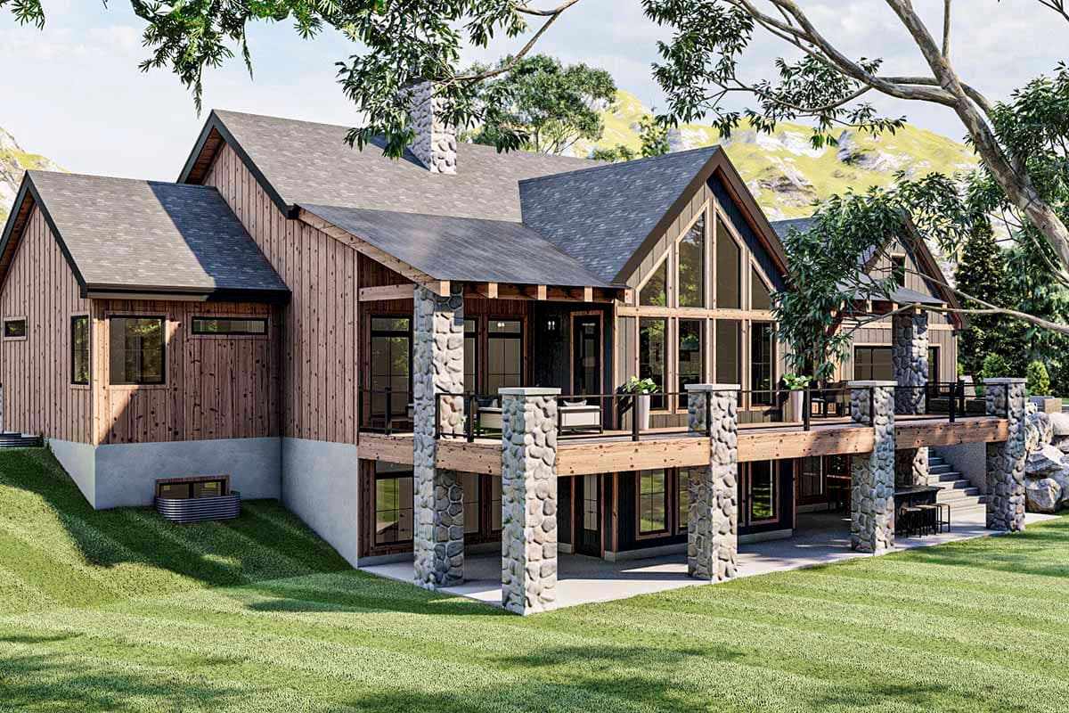 Plan 62358DJ: Mountain Lake Home Plan with Vaulted Great Room and Pool House - 3017 Sq Ft - Image #7 - Country, Craftsman, Mountain, Rustic, Vacation