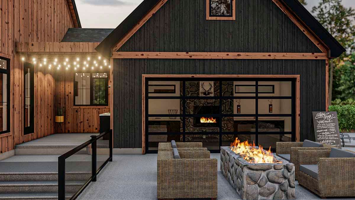 Plan 62358DJ: Mountain Lake Home Plan with Vaulted Great Room and Pool House - 3017 Sq Ft - Image #8 - Country, Craftsman, Mountain, Rustic, Vacation