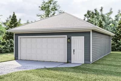 Rectangular Detached Garage Plan