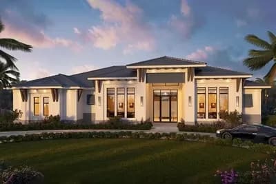 Contemporary Florida Home Plan with Grand Outdoor Living Area