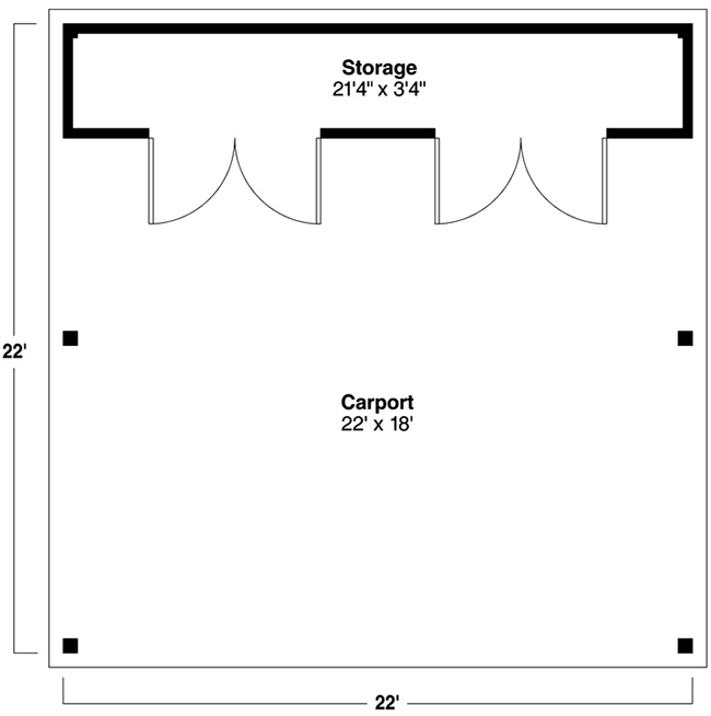 Plan 720038DA: Carport with Built-in Storage Closet  - Floor Plan - Main Level - Traditional