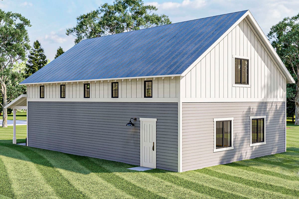 Plan 62362DJ: Barn-like Detached Garage with Clerestory Windows - Image #5 - Barndominium, Country, Traditional