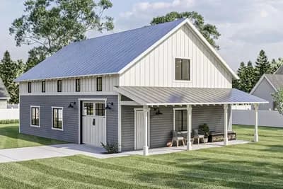 Barn-like Detached Garage with Clerestory Windows