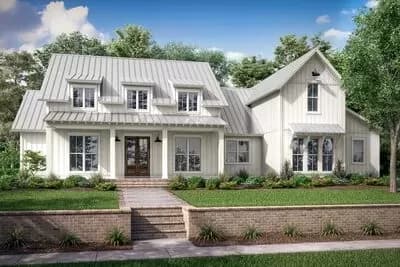 One-and-a-Half Story Modern Farmhouse with up to 4 Bedrooms