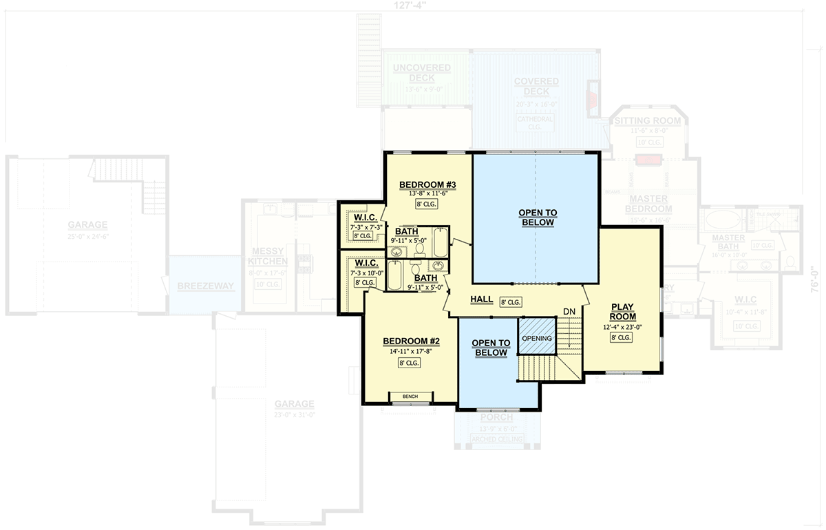 Plan 911010JVD: European Country Home Plan with 5-Car Garage and Home Office - Floor Plan - 2nd Floor - European, French Country, Southern