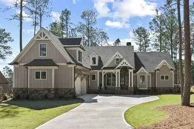 Country Craftsman House Plan with Serene Master Suite and Three Fireplaces