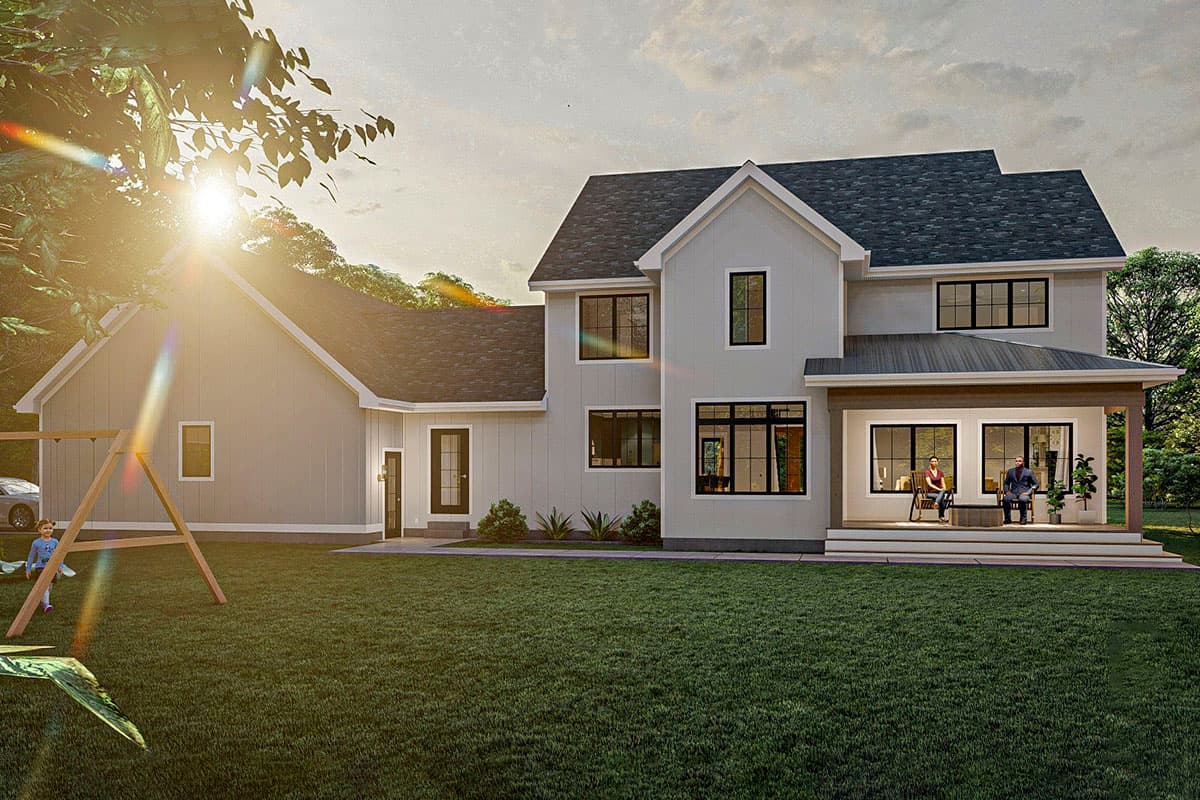 Plan 62365DJ: 4-Bed Farmhouse Plan with Wraparound Porch and Laundry Upstairs - 3071 Sq Ft - Image #7 - Country, Farmhouse, Traditional
