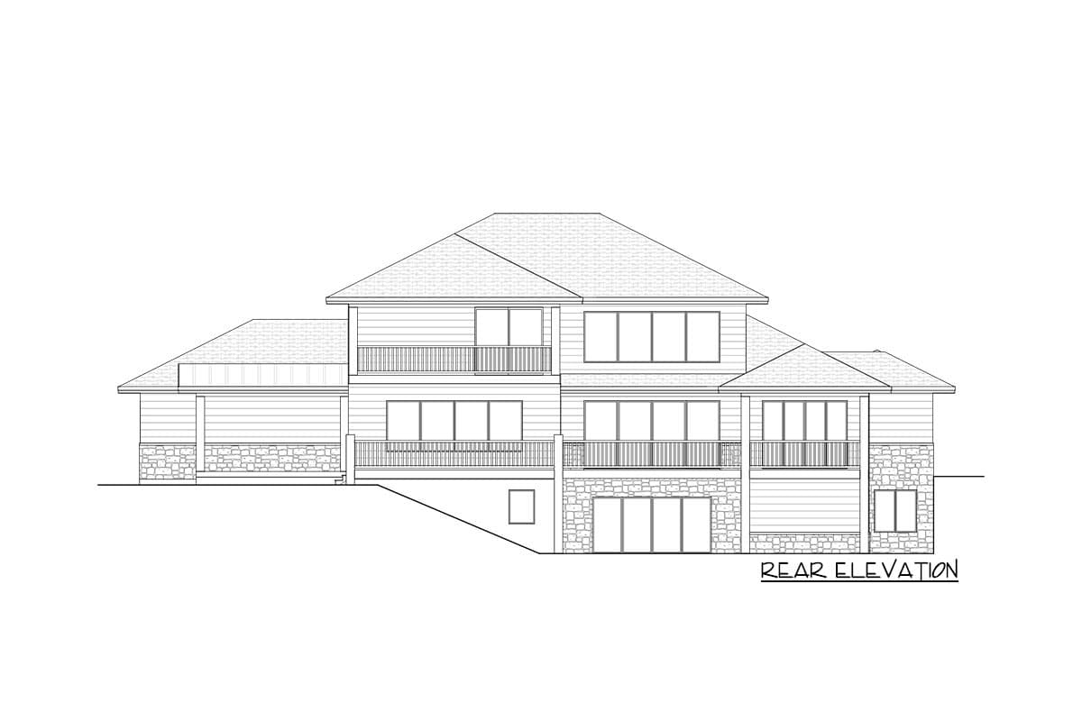Plan 290154IY: Contemporary Two-story House Plan with Home Theater in Walk-out Basement - Image #4 - Contemporary, Northwest, Prairie