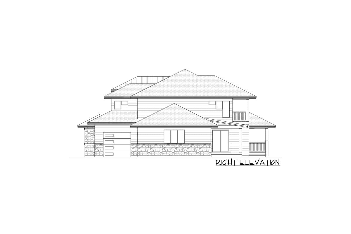 Plan 290154IY: Contemporary Two-story House Plan with Home Theater in Walk-out Basement - Image #5 - Contemporary, Northwest, Prairie