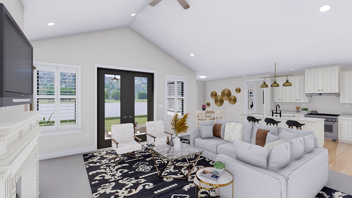 Plan 61382UT: Exclusive Country Ranch Home Plan with Home Office and Angled Garage - Image #15 - Country, Craftsman, Mountain, New American, Ranch