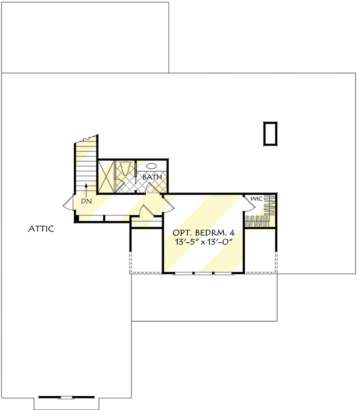 Plan 710384BTZ: 3-Bed Modern Farmhouse Cottage with Expansion Possibilities Upstairs - Floor Plan - 2nd Floor - Country, Craftsman, Farmhouse, Modern Farmhouse, New American