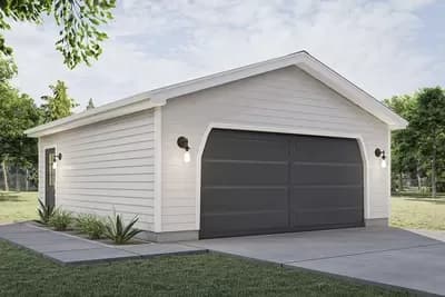 Two-car Detached Garage Plan with a Single Garage Door