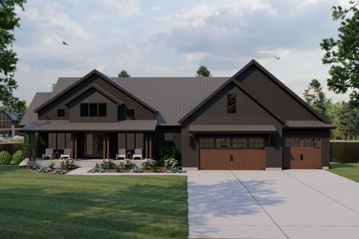 Plan 62368DJ: New American Home Plan with Split Bedroom Layout Plus Bonus and Lower Level Expansion - Image #4 - Craftsman, New American, Ranch