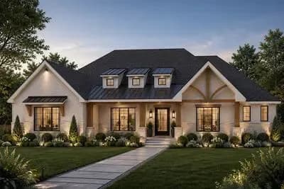 Exclusive One-level House Plan with Deluxe Master Bedroom