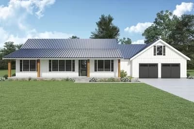 Country Ranch House Plan with Bonus Level Upstairs - 2468 Sq Ft