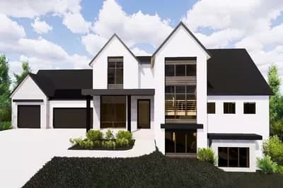 5-Bed Transitional House Plan for Sloped Lot