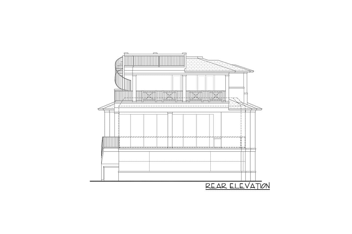 Plan 65653BS: Coastal Contemporary House Plan with Front and Back Balconies - 3741 Sq Ft - Image #4 - Coastal, Coastal Contemporary, Contemporary, European, Florida-Style, Transitional