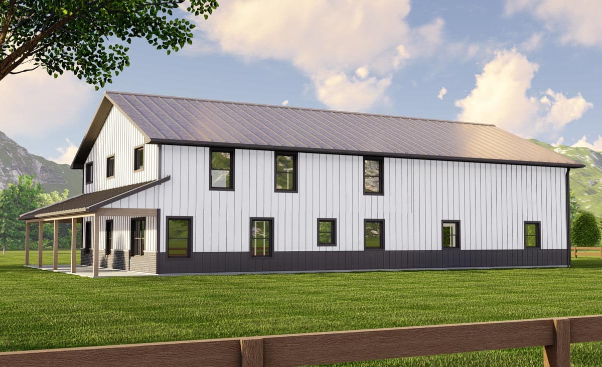 Plan 135045GRA: 3-Bed Barndominium House Plan with Home Office and Oversized Garage Doors - 2456 Sq Ft - Image #7 - Barndominium, Traditional