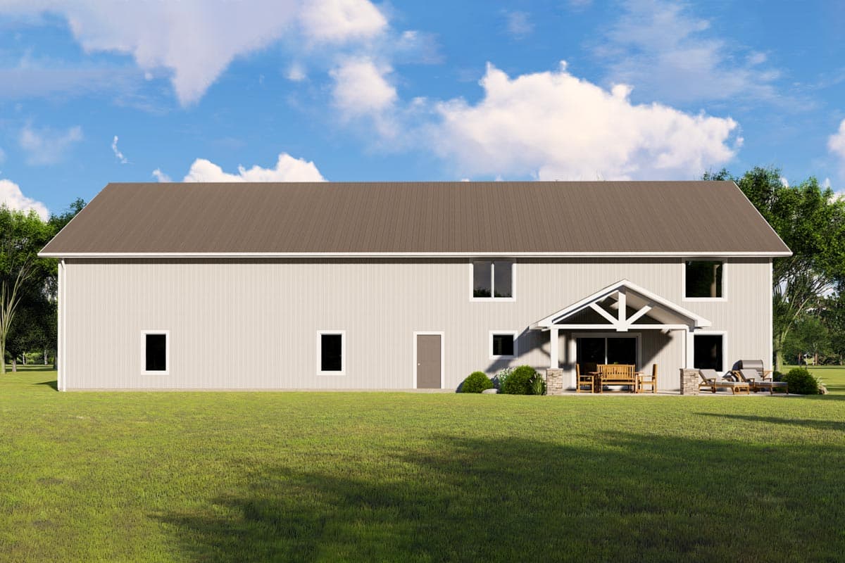 Plan 135046GRA: 3-Bed Barndominium Plan with Front and Rear Porches and Main-floor Master  - Image #6 - Barndominium, Country, Traditional