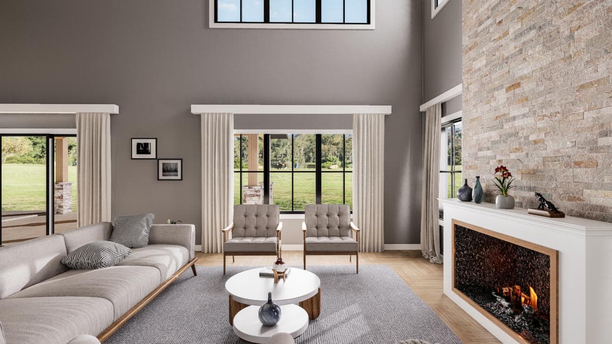 Plan 135047GRA: Barndominium with Wraparound Porch and 2-Story Living Room - 2765 Sq Ft - Image #14 - Barndominium, Country, Modern Farmhouse, New American, Traditional