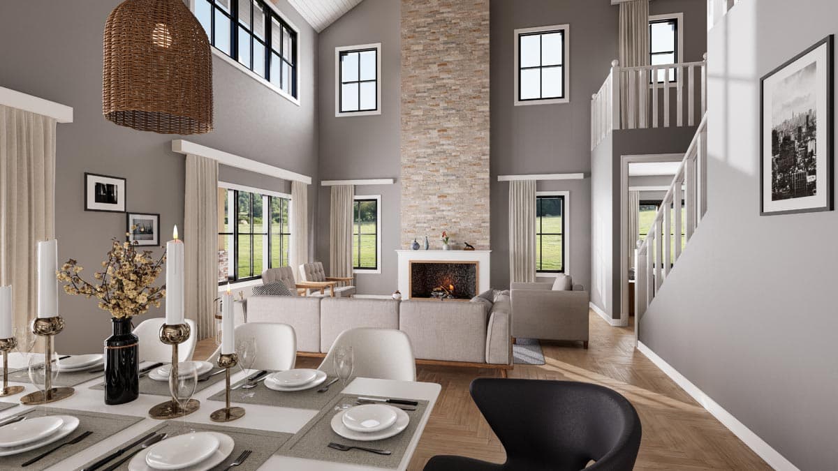 Plan 135047GRA: Barndominium with Wraparound Porch and 2-Story Living Room - 2765 Sq Ft - Image #26 - Barndominium, Country, Modern Farmhouse, New American, Traditional