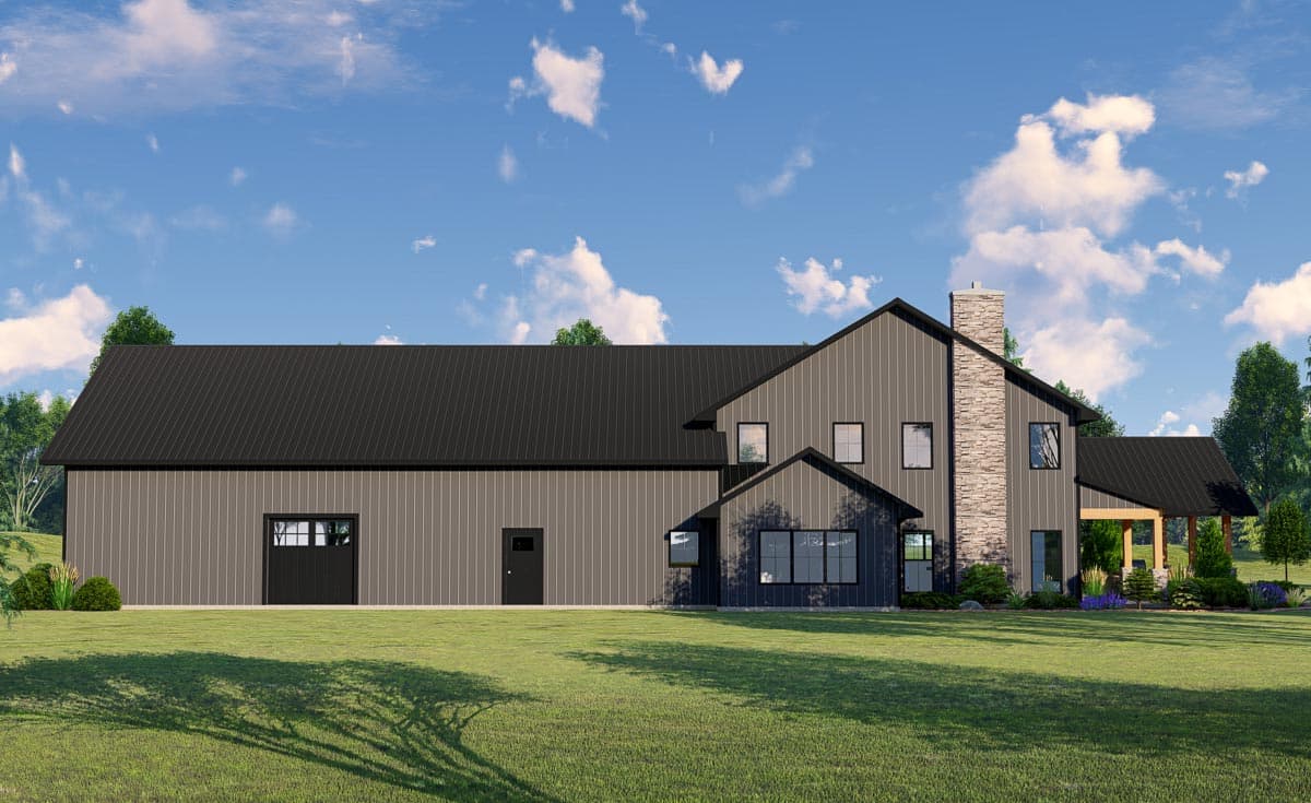 Plan 135047GRA: Barndominium with Wraparound Porch and 2-Story Living Room - 2765 Sq Ft - Image #11 - Barndominium, Country, Modern Farmhouse, New American, Traditional