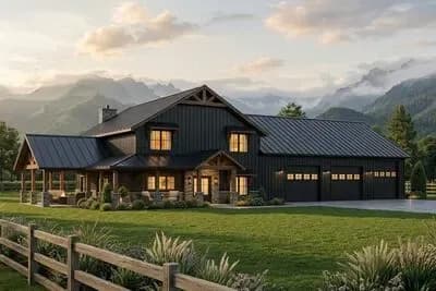 Barndominium with Wraparound Porch and 2-Story Living Room - 2765 Sq Ft