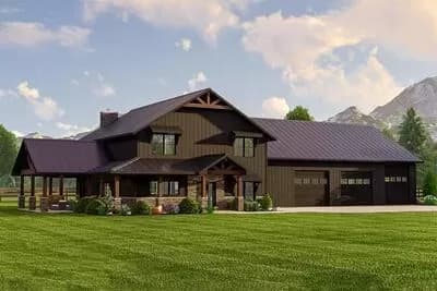 Barndominium with Wraparound Porch and 2-Story Living Room - 2765 Sq Ft