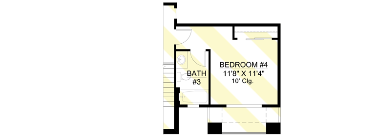 Plan 65658BS: Southern Mediterranean Home Plan with Optional 4th Bedroom - Floor Plan - Optional Bed 4 Layout - Coastal, European, Florida-Style, Mediterranean, Southern