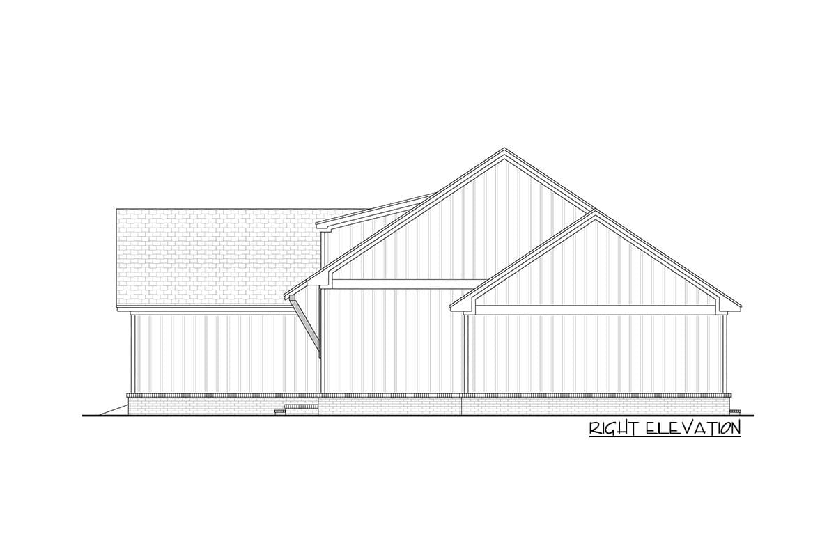 Plan 51862HZ: 3-Bed New American Farmhouse Plan Under 1,500 Square Feet - Image #7 - Cottage, Country, Craftsman, Modern Farmhouse, New American, Traditional