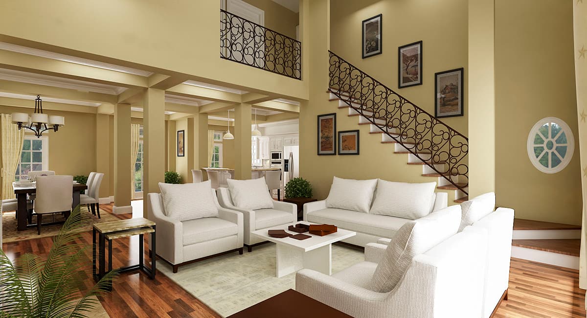 Plan 55219BR: Mid-size Country Home Plan for the Wide-and-Shallow Lot - Image #5 - Country, Farmhouse, Southern, Traditional