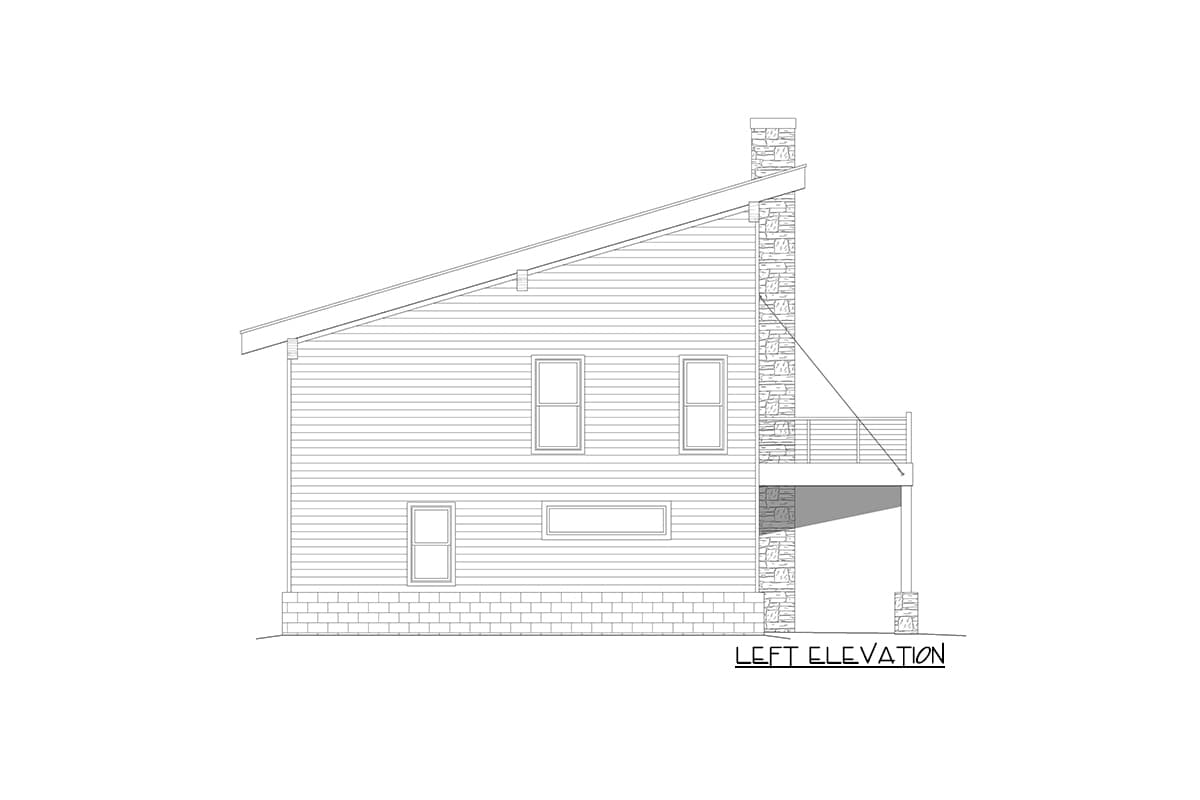 Plan 68760VR: Modern Mountain Home Plan with Ship-ladder-access Loft Space - 1571 Sq Ft - Image #4 - Contemporary, Mid Century Modern, Modern, Mountain, Northwest, Vacation