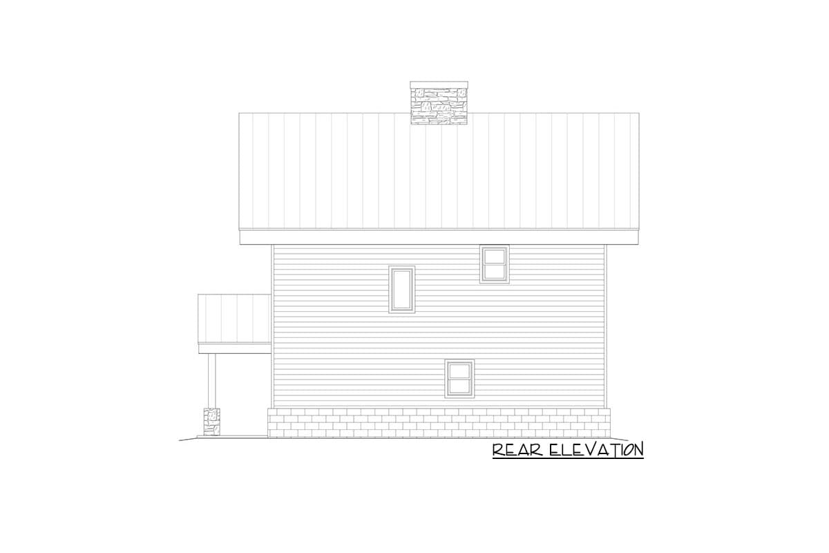 Plan 68760VR: Modern Mountain Home Plan with Ship-ladder-access Loft Space - 1571 Sq Ft - Image #5 - Contemporary, Mid Century Modern, Modern, Mountain, Northwest, Vacation