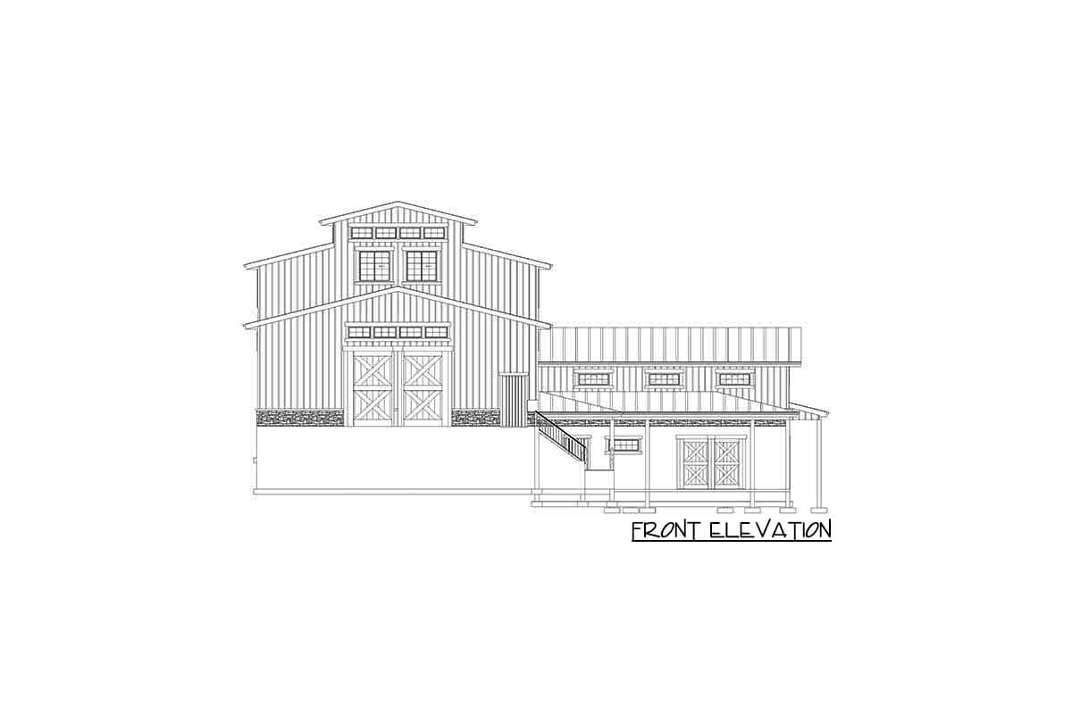 Plan 61204UT: Garage with Three Workshops, Office Space and a Working Kitchen - Image #19 - Barndominium