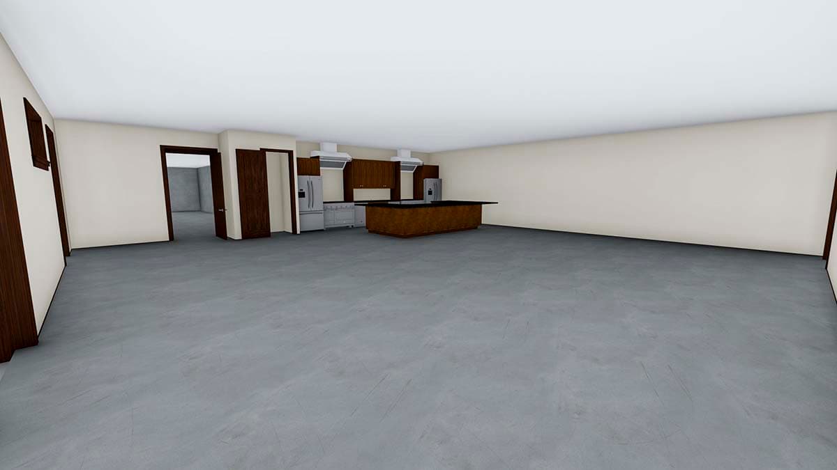 Plan 61204UT: Garage with Three Workshops, Office Space and a Working Kitchen - Image #15 - Barndominium